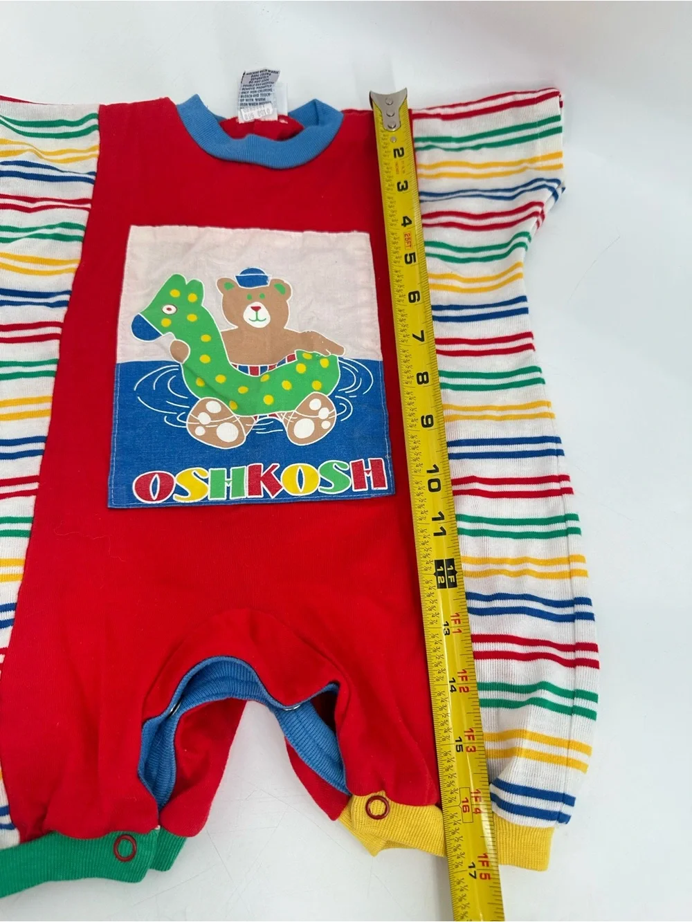 Vintage 90s OshKosh Colorblock Romper 6-9 Months Baby B’Gosh Snap 100% Cotton